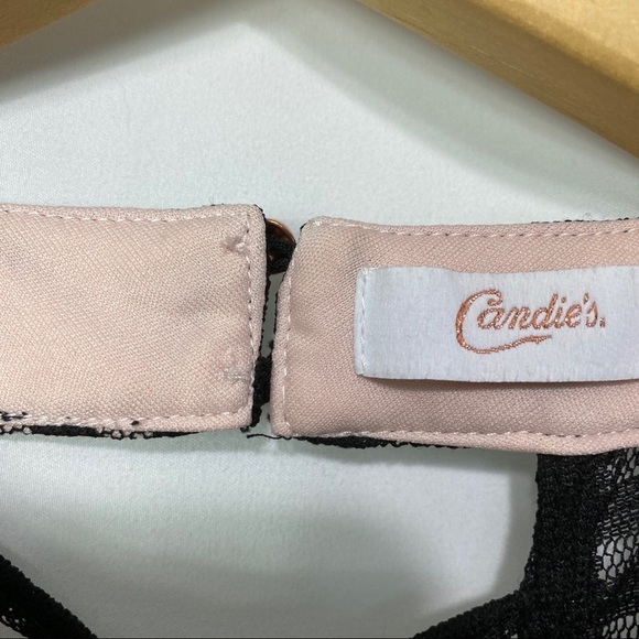 NWT-Candies-Black Semi Sheer Overlay Pink Dress L - Picture 5 of 12